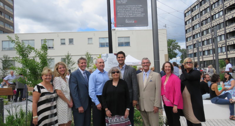 Inauguration de la place Iona-Monahan dans le district St-Sulpice, d'Ahuntsic-Cartierville