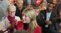 Mélanie Joly au local électoral lors de la soirée des élections (Photo : jdv - Philippe Rachiele)