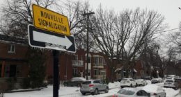 Le sens unique a été modifié vers le nord sur la rue Clark entre Prieur et Henri-Bourassa (Photo : jdv - Philippe Rachiele)
