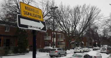 Le sens unique a été modifié vers le nord sur la rue Clark entre Prieur et Henri-Bourassa (Photo : jdv - Philippe Rachiele)