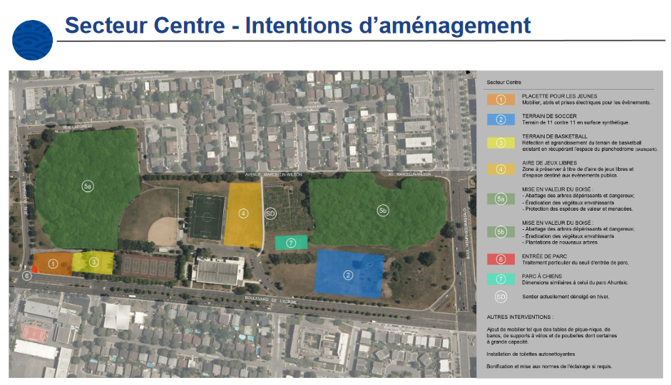Aménagements secteur centre parc Marcelin-Wilson