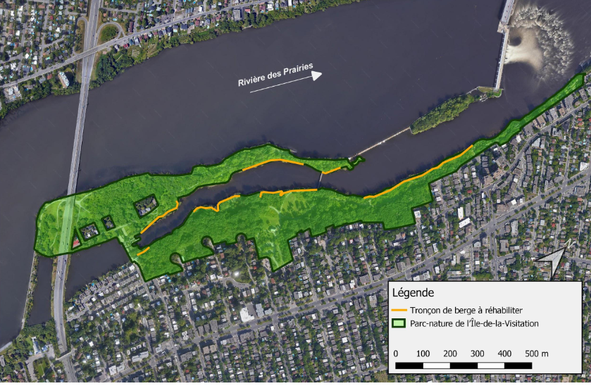 Enrochement secteurs à réhabiliter île de la visitation