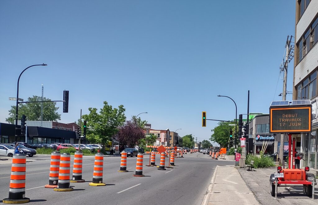 Travaux cônes orange