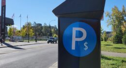 Borne de stationnement au complexe sportif Claude-Robillard