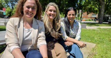 Élections municipales Candidates Ensemble Montréal, Maude Théroux-Séguin, Effie Giannou. Soraya Martinez Ferrada