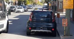 La rue Louvain fait partie de la sécurisation des pistes cyclables du secteur du Collège Ahuntsic appréciée par L'AMAAC (Photo : Philippe Rachiele, JDV, 29 septembre 2025)