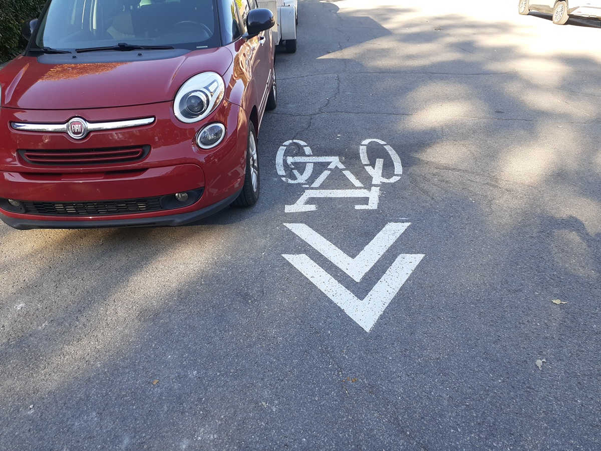L'AMAAC ne considère pas comme sécuritaires les rues qui ont seulement des pictogrammes de vélo sur la chaussé. (Photo : Philippe Rachiele, JDV)