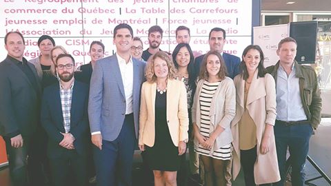 Lancement du projet #Jeunesse375MTL piloté par Concertation Montréal Forum jeunesse de l'île de Montréal (FJÎM) en collaboration avec Conseil Jeunesse de Montréal Apathy is Boring Downtown YMCA Centre-ville Institut du Nouveau Monde - INM LOJIQ - Les Offices jeunesse internationaux du Québec (Photo : Facebook/Harout Chitilian)