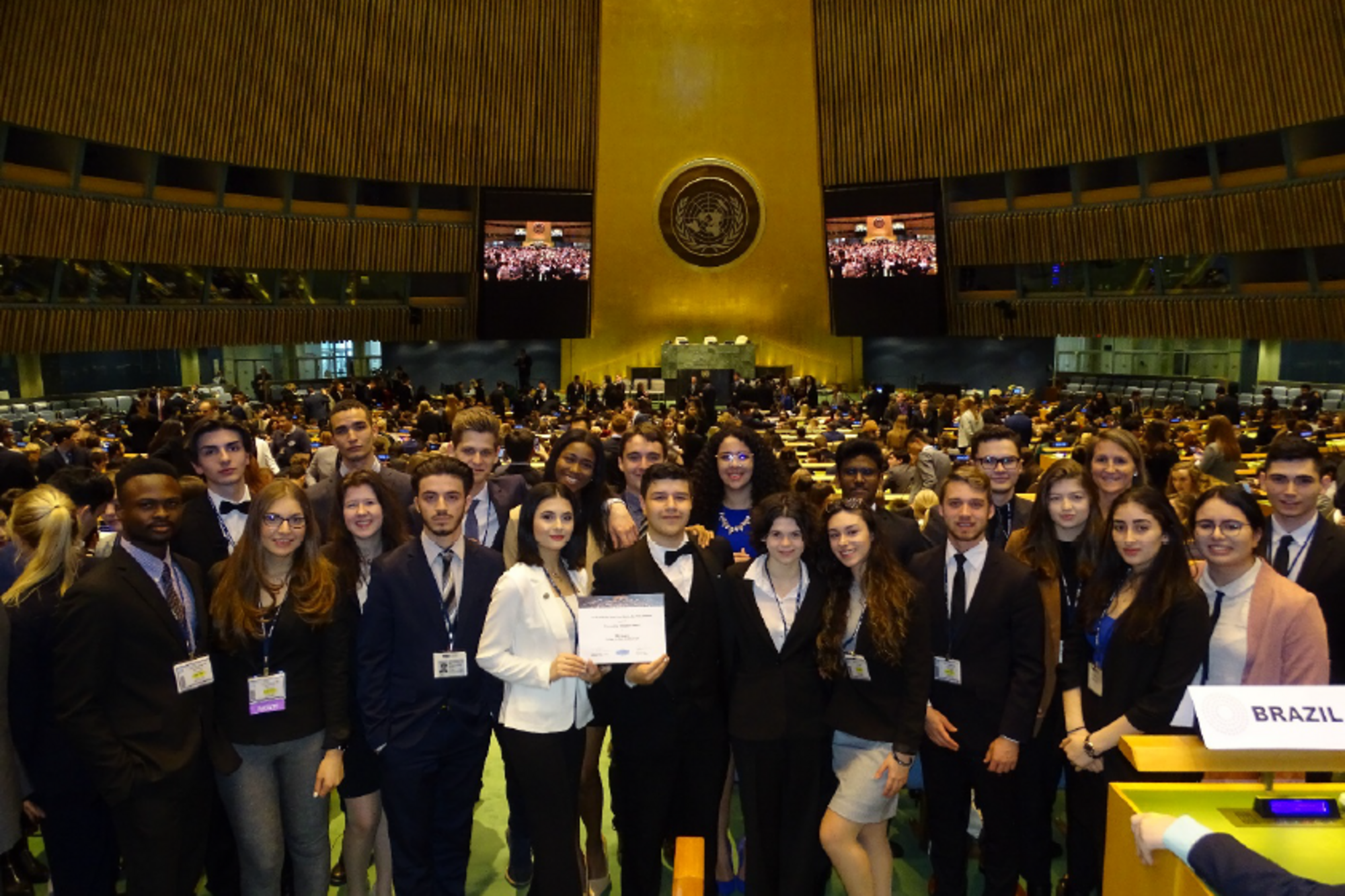 Délégation de l'ONU 2019 du Collège Bois-de-Boulogne (Photo : Courtoisie)