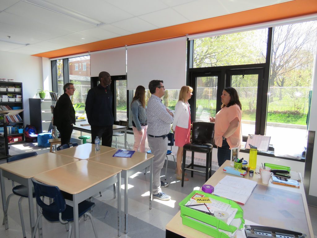 Local d'une nouvelle classe vue lors de l'inauguration de la nouvelle aile de l'école St-Benoît, (Photo : jdv - Philippe Rachiele) csdm ahuntsic cartierville montréal