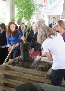 Plantation symbolique au «Jardin sous la Métropolitaine» (Photo : jdv - Philippe Rachiele)