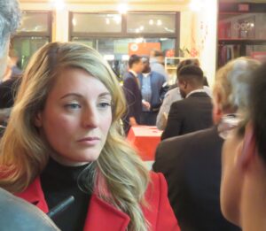 Mélanie Joly au local électoral lors de la soirée des élections (Photo : jdv - Philippe Rachiele)