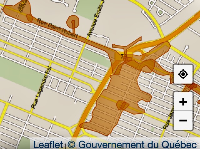 Secteur ayant subi une coupure d'électricité le jeudi 27 octobrInfo-pannes d'Hydro-Québec