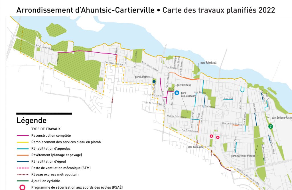 Gouin Ouest carte travaux 2022